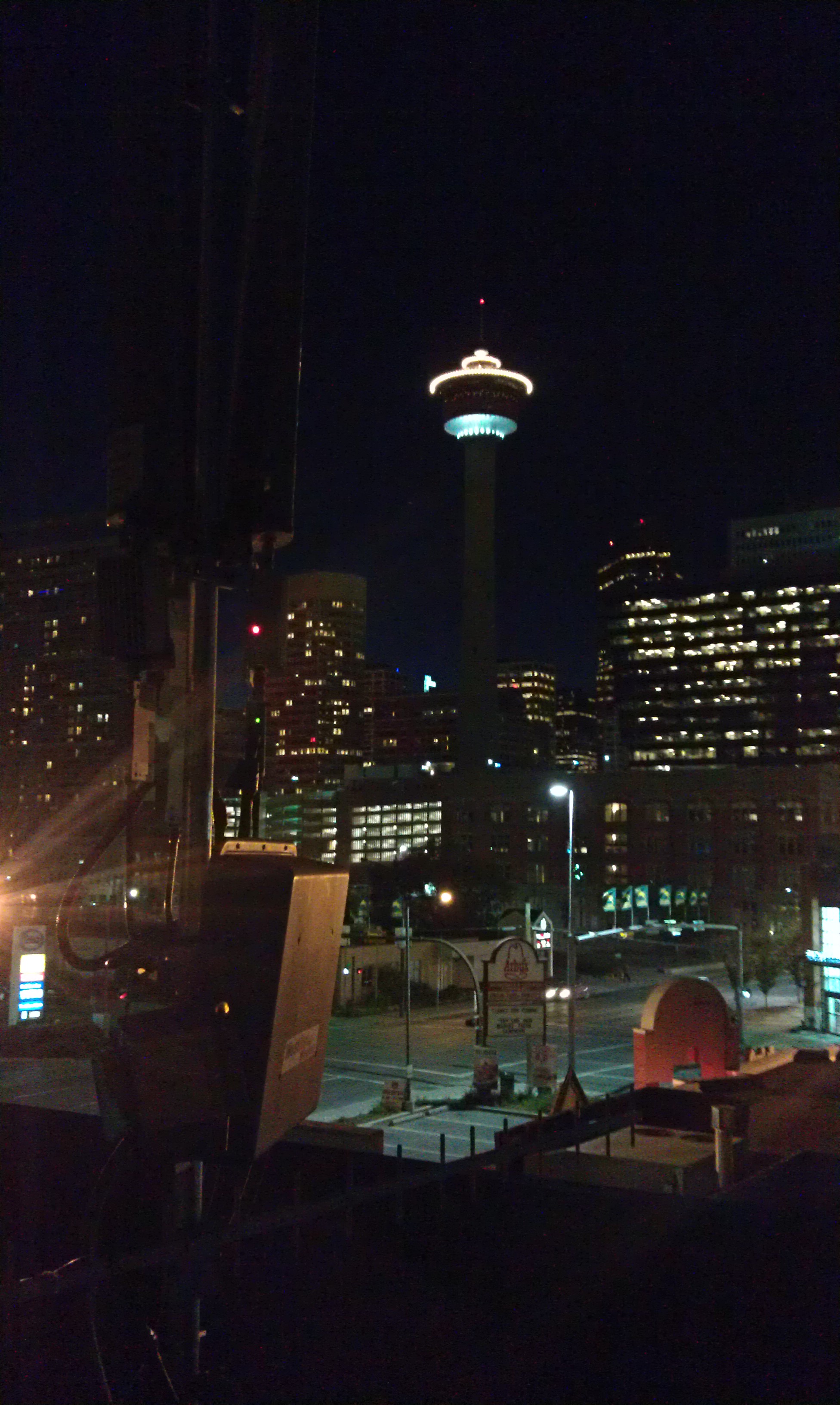 WestNet downtown Calgary tower site — rooftop antenna installation, August 2012